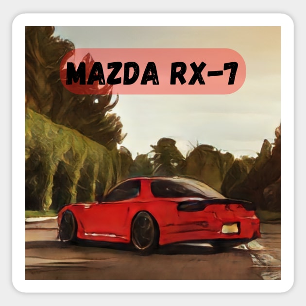 2002 Mazda RX-7 - Cartoon Design Sticker by Trevor1984